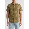 14th & Union Seersucker Short Sleeve Cotton Button-up Shirt In Green