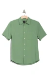 14th & Union Seersucker Short Sleeve Cotton Button-up Shirt In Green Shale