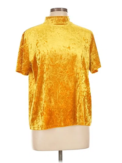 Pre-owned 14th & Union Short Sleeve Blouse In Gold