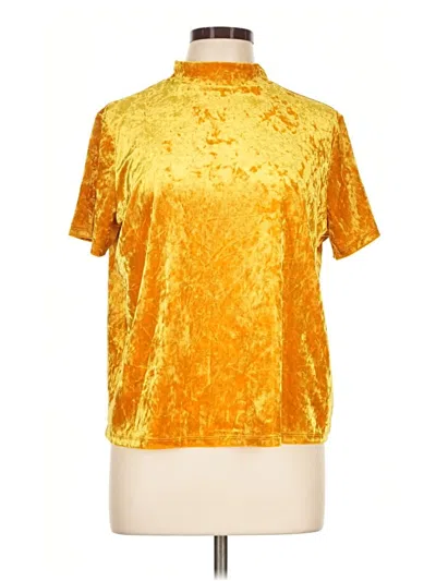 Pre-owned 14th & Union Short Sleeve Blouse In Gold