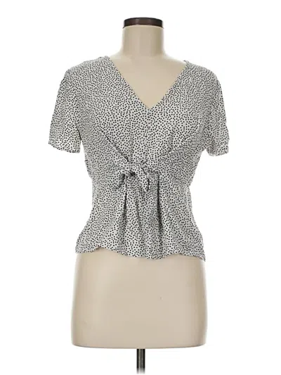 Pre-owned 14th & Union Short Sleeve Blouse In Gray