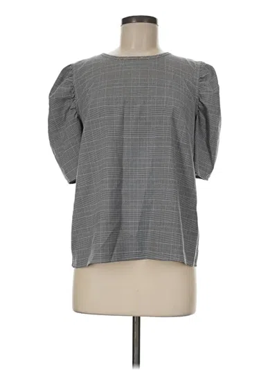 Pre-owned 14th & Union Short Sleeve Blouse In Gray