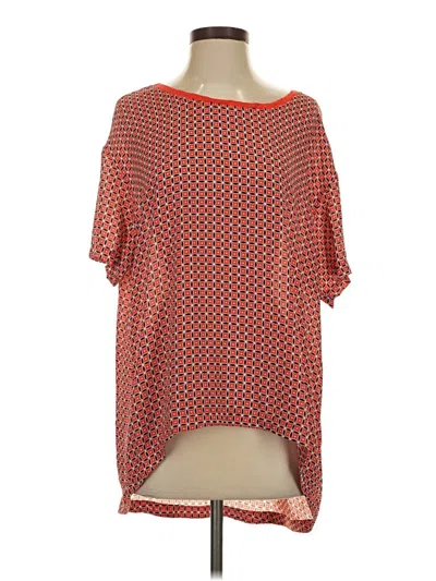 Pre-owned 14th & Union Short Sleeve Blouse In Orange