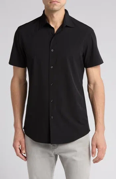 14th & Union Short Sleeve Button-up Shirt In Black