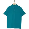 14th & Union Short Sleeve Coolmax Polo In Teal Larkspur