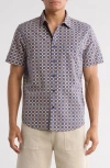 14th & Union Short Sleeve Cotton Seersucker Button-up Shirt