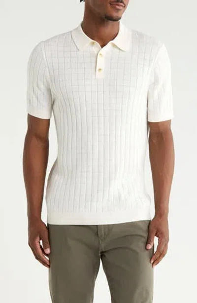 14th & Union Short Sleeve Grid Sweater Knit Polo In Multi