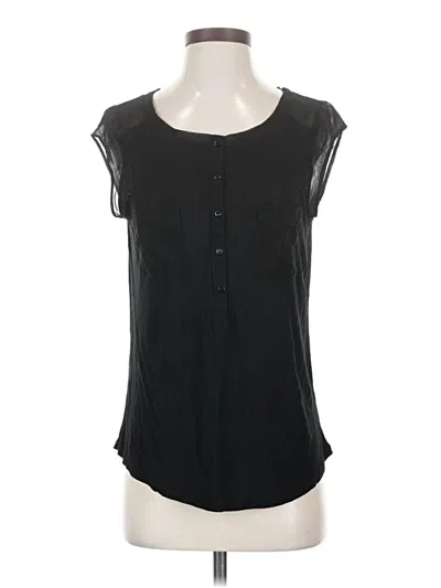Pre-owned 14th & Union Short Sleeve Henley Shirt In Black