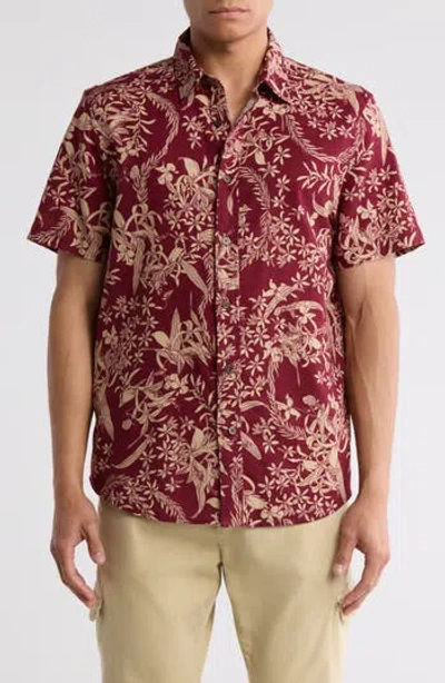 14th & Union Short Sleeve Linen & Cotton Button-up Shirt