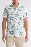 14th & Union Short Sleeve Linen & Cotton Button-up Shirt