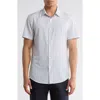 14th & Union Short Sleeve Performance Button-up Shirt In White Diamond Foulard