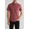 14th & Union Short Sleeve Seersucker Button-down Shirt In Burgundy Shade