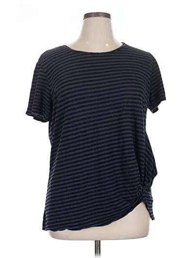 Pre-owned 14th & Union Short Sleeve Top Black Crew Neck Tops