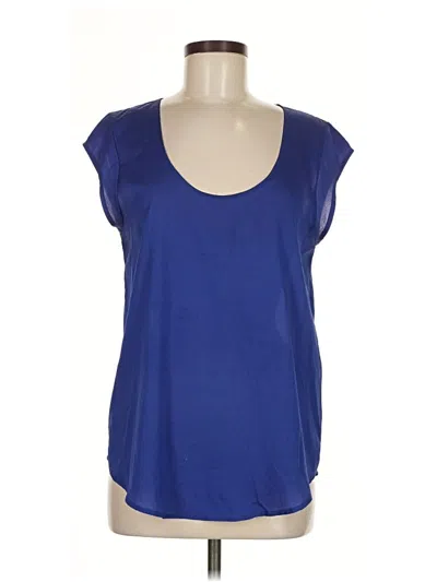 Pre-owned 14th & Union Short Sleeve Top Blue Scoop Neck Tops