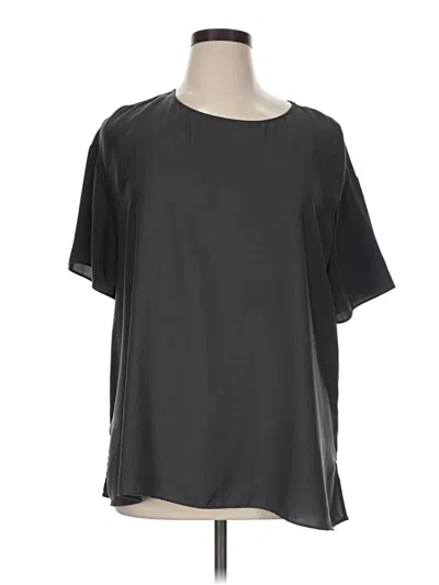 Pre-owned 14th & Union Short Sleeve Top Gray Crew Neck Tops