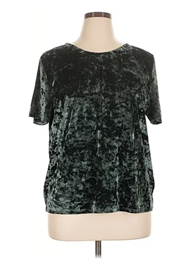 Pre-owned 14th & Union Short Sleeve Top Green Tie-dye Pattern Crew Neck Tops