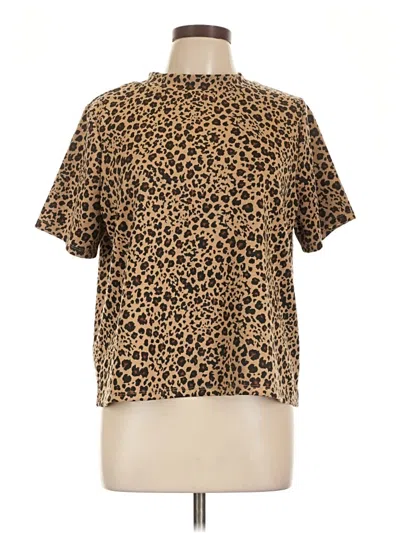 Pre-owned 14th & Union Short Sleeve Turtleneck In Brown