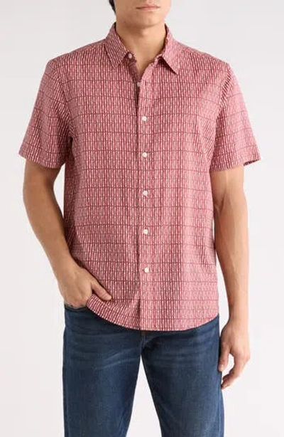 14th & Union Short Sleeve Woven Shirt In Pink