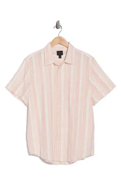 14th & Union Short Sleeve Woven Slub Shirt In Pink
