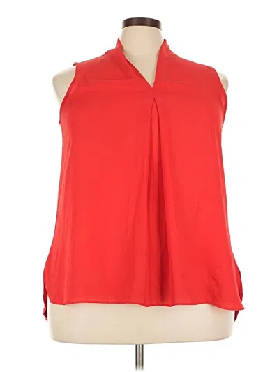 Pre-owned 14th & Union Sleeveless Blouse In Red