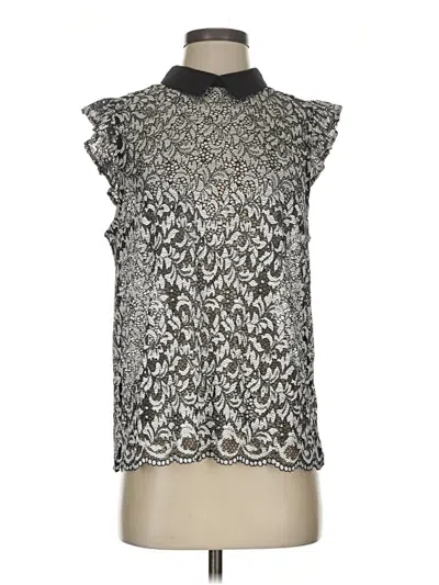 Pre-owned 14th & Union Sleeveless Blouse In Silver