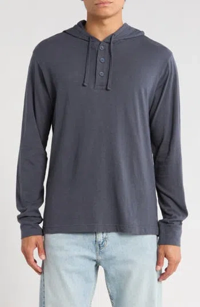 14th & Union Slub Cotton Hoodie In Blue