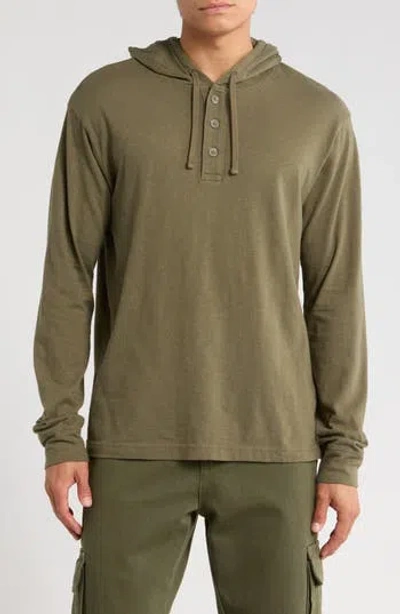14th & Union Slub Cotton Hoodie In Green
