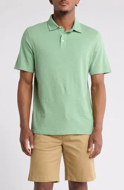 14th & Union Slub Cotton Polo In Green Shale