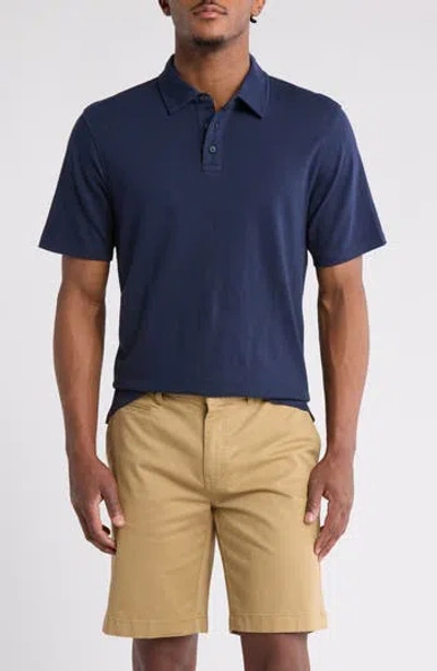 14th & Union Slub Cotton Polo In Navy Blazer