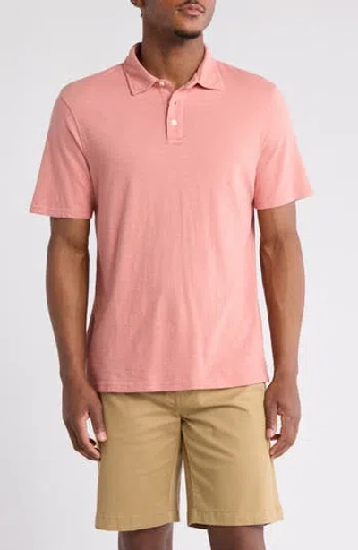 14th & Union Slub Cotton Polo In Pink Desert