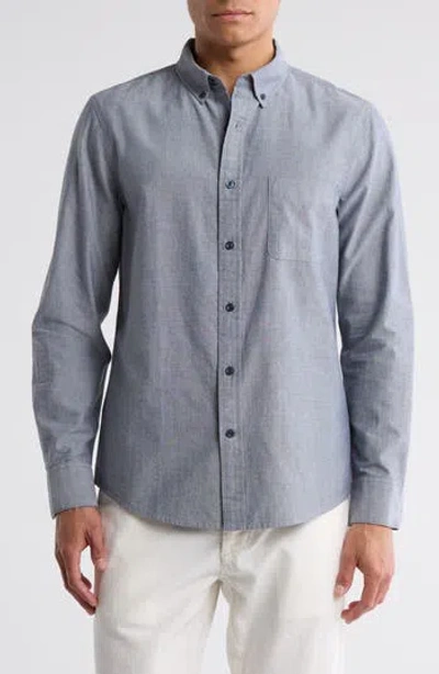 14th & Union Solid Cotton Button-down Shirt In Navy Blazer- White