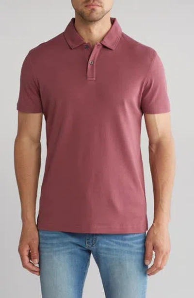 14th & Union Solid Interlock Polo In Burgundy Shade