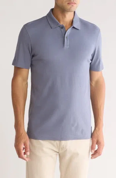 14th & Union Solid Interlock Polo In Grey Folkstone