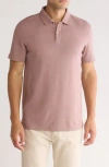 14th & Union Solid Interlock Polo In Purple Moon