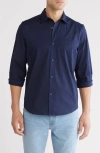 14th & Union Stretch Cotton Poplin Button-up Shirt