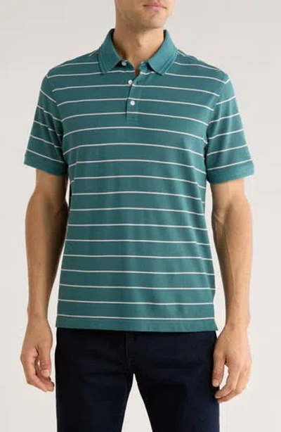 14th & Union Stripe Cotton Blend Polo In Blue