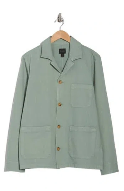 14th & Union Stripe Cotton Button-up Chore Jacket In Grey Blue