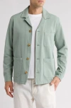 14th & Union Stripe Cotton Button-up Chore Jacket In Grey Blue