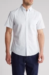 14th & Union Stripe Seersucker Button-down Shirt In Blue Skyway Dyewash Stripe