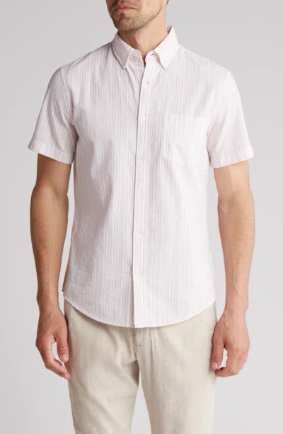 14th & Union Stripe Seersucker Button-down Shirt In White