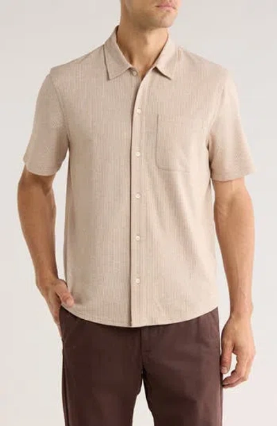 14th & Union Stripe Short Sleeve Seersucker Button-up Shirt In Pink