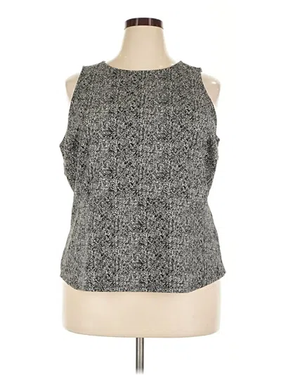 Pre-owned 14th & Union Tank Top Gray Tweed Pattern Halter Neckline Tops