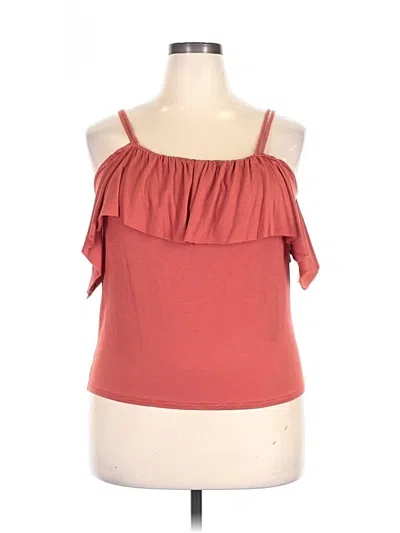 Pre-owned 14th & Union Tank Top Red Strapless Neckline Tops