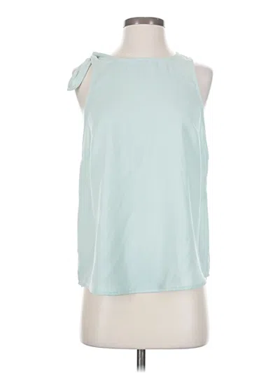 Pre-owned 14th & Union Tank Top Teal Halter Neckline Tops