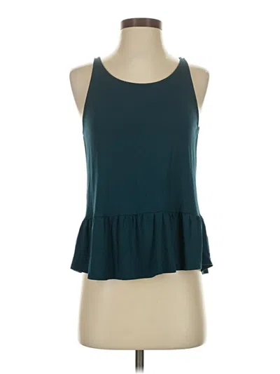 Pre-owned 14th & Union Tank Top Teal Halter Neckline Tops In Blue