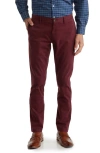 14th & Union The Wallin Stretch Twill Trim Fit Chino Pants In Burgundy Royale