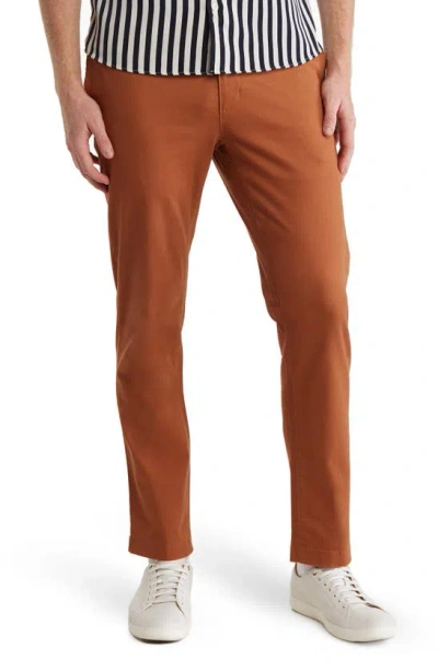 14th & Union The Wallin Stretch Twill Trim Fit Chino Pants In Brown