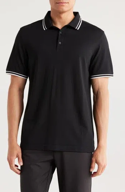 14th & Union Tipped Polo In Black