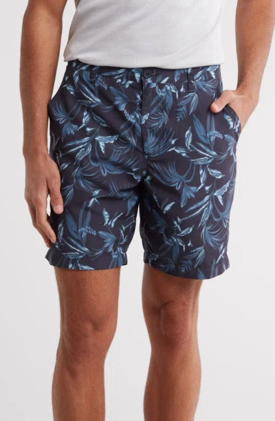 14th & Union Tropics Print Shorts In Navy Brush Stroke Tropics