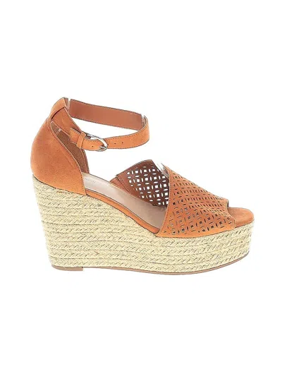 Pre-owned 14th & Union Wedges In Brown